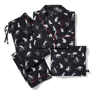 The Met Théophile-Alexandre Steinlen Cats Women's Pajamas L/XL Black White